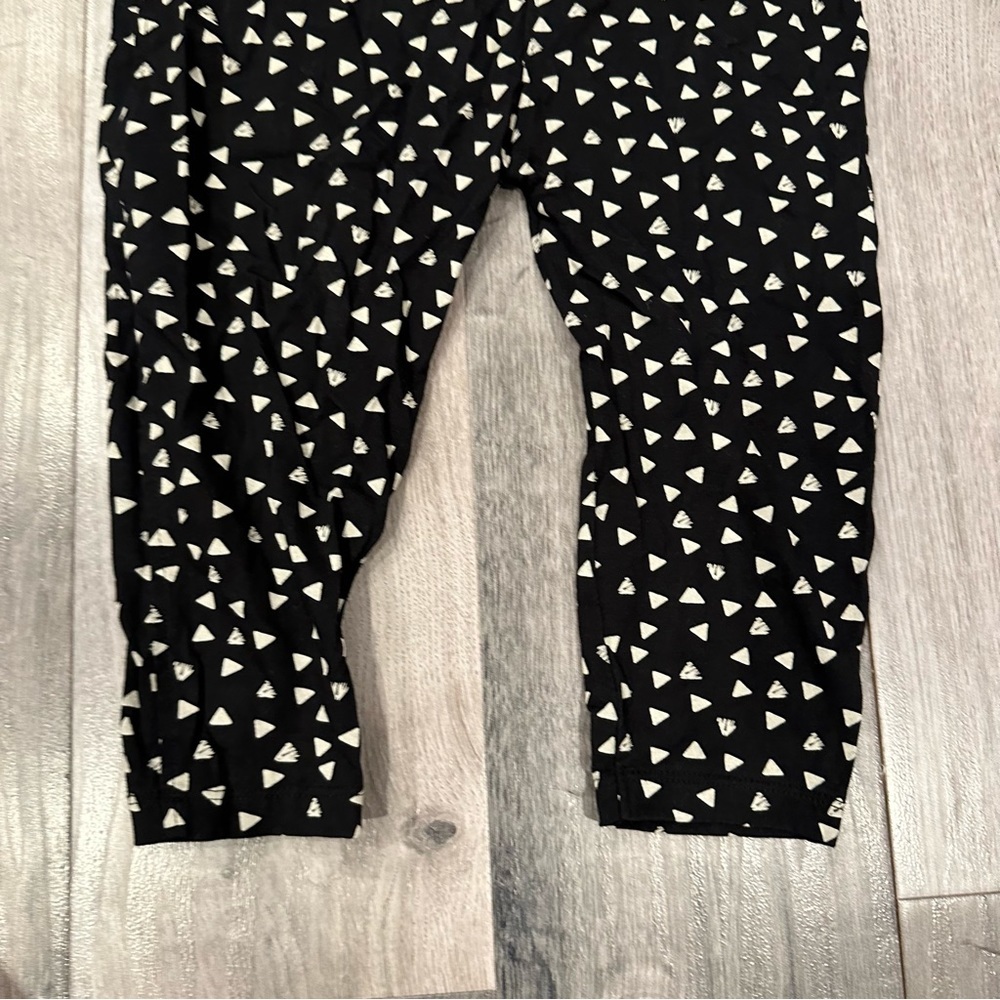 Chic Black and White Geometric Print one piece Overalls